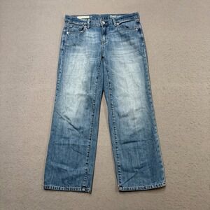 GAP 1969 Jeans Women's 27 Medium Blue Denim Original Wide Leg Crop Relaxed Fit
